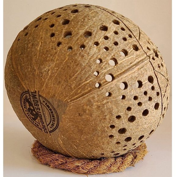 Coconut Shell Candle Holder & Rope Stand, natural handmade, eco friendly - Picture 4 of 9